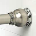72-Inch Two Tone Satin Nickel Decorative Finial Tension Shower Rod