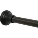 72 Inch Black Aluminum Adjustable Decorative Tension Rod
