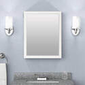 20-Inch X 25-Inch White Framed Bathroom Wall Mirror