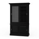 88-Inch Hudson Bookcase With 2 Sliding Doors In Batavia Black Finish