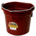 20-Quart Burgundy Flat Back Plastic Bucket