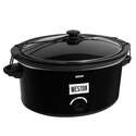 5-Gallon Black Portable Slow Cooker With Lid Latch