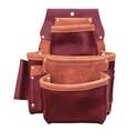 9-Pocket 3-Pouch Leather Fastener Tool Bag With Holders