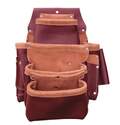 10-Pocket 4-Pouch Leather Fastener Tool Bag With Holders 
