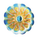 Large Crystal Aqua Sun Stainless Steel Wind Spinner