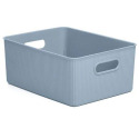 15-Liter Blue Ribbed Storage Bin