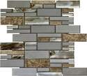 12 x 12-Inch Bamboo Oak Glass Mosaic Backsplash