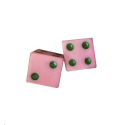 Light Pink With Dark Green Dice Set Of 2