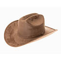Premium Vegan Suede Cattleman Unisex Cowboy Hat In Dark Taupe