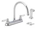 2-Handle Chrome Kitchen Faucet With Sprayer