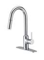 Chrome Contemporary Kitchen Faucet With Pull-Down Sprayer