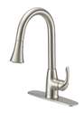 Stainless Steel 1-Handle Kitchen Faucet With Pull-Down Sprayer