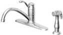 Chrome 1-Handle Kitchen Faucet With Sprayer