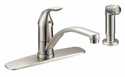 One Handle Dual Control Kitchen Faucet With Spray Stainless Steel