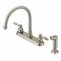 Stainless Steel 2-Handle Kitchen Faucet With Sprayer