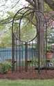 Arched Top Garden Arbor With Gate Brushed Bronze 90 in x50 in