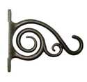 Plant Bracket With Scroll Brushed Bronze 6 in