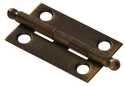 1-1/2 x 1-1/4-Inch Solid Brass/Antique Brass Ball Tipped Hinge