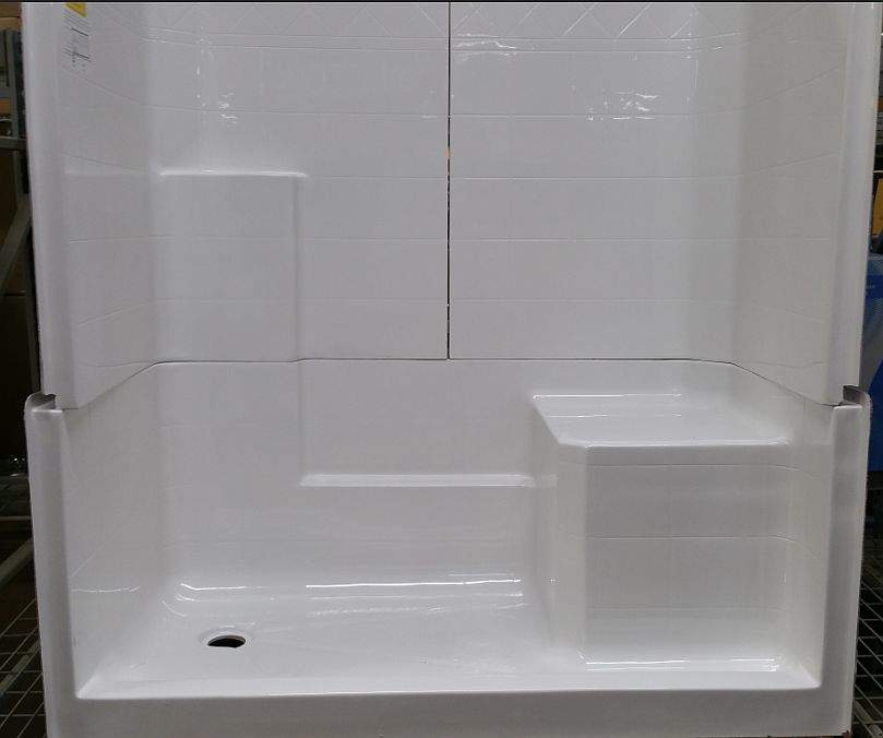 Aquarius Bathware M6032SH3P1SRWHT Tiled Shower Enclosure With Molded