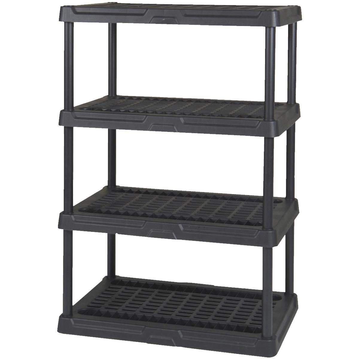 CONTINENTAL COMMERCIAL P 3618BK4 Contico 4-Tier Ventilated Plastic ...