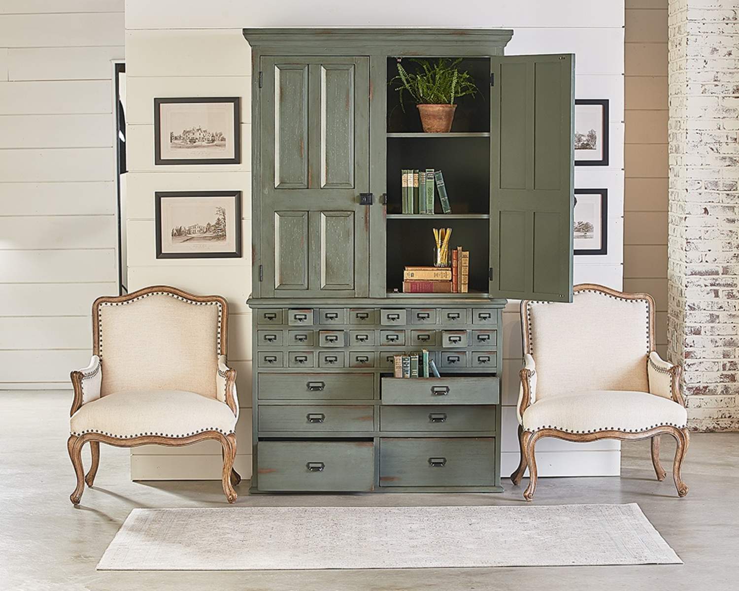 Magnolia Home 2010723Z Patina File Cabinet Armoire Hutch And Base at ...