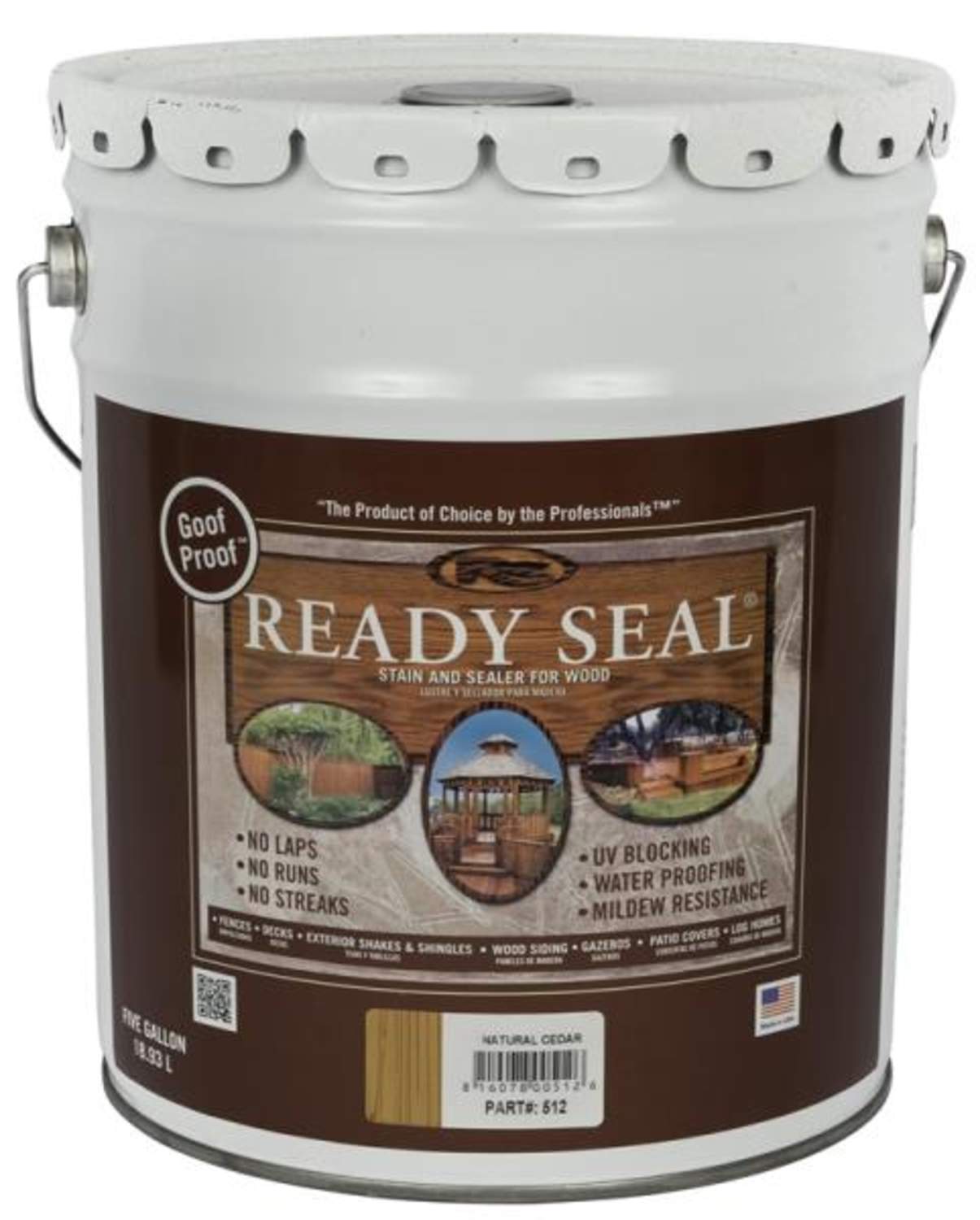 Ready Seal 512 Natural Cedar Stain And Sealer For Wood 5Gallon at