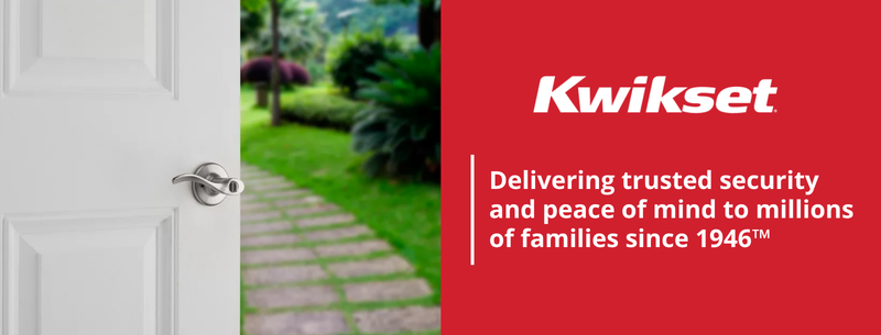 Exterior door leading to the yard. Kwikset delivers trusted security.