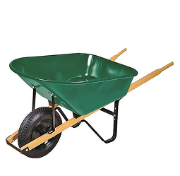 Green wheelbarrow