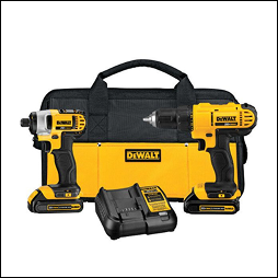 Power tool set with a bag and charger.