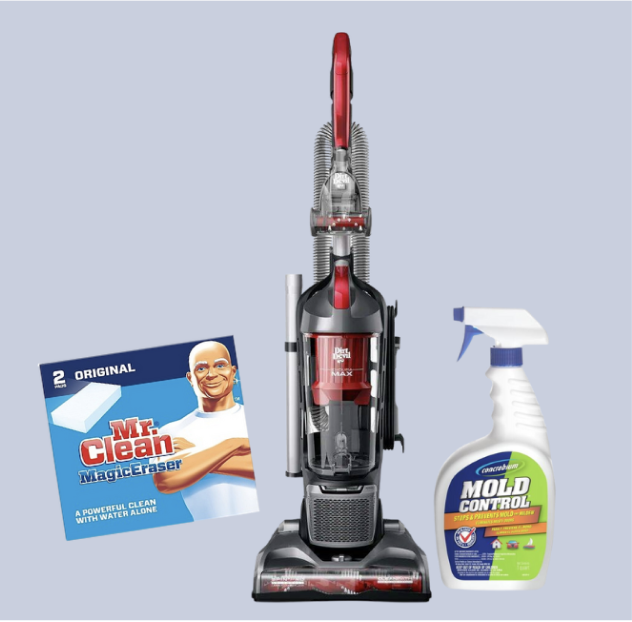 vacuum cleaner and cleaning supplies