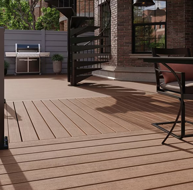 Brown Trex composite decking boards