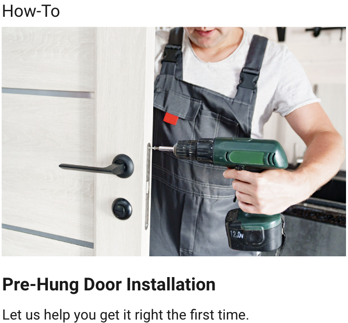 A man installing a door with a power drill.