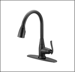 Matte black kitchen faucet