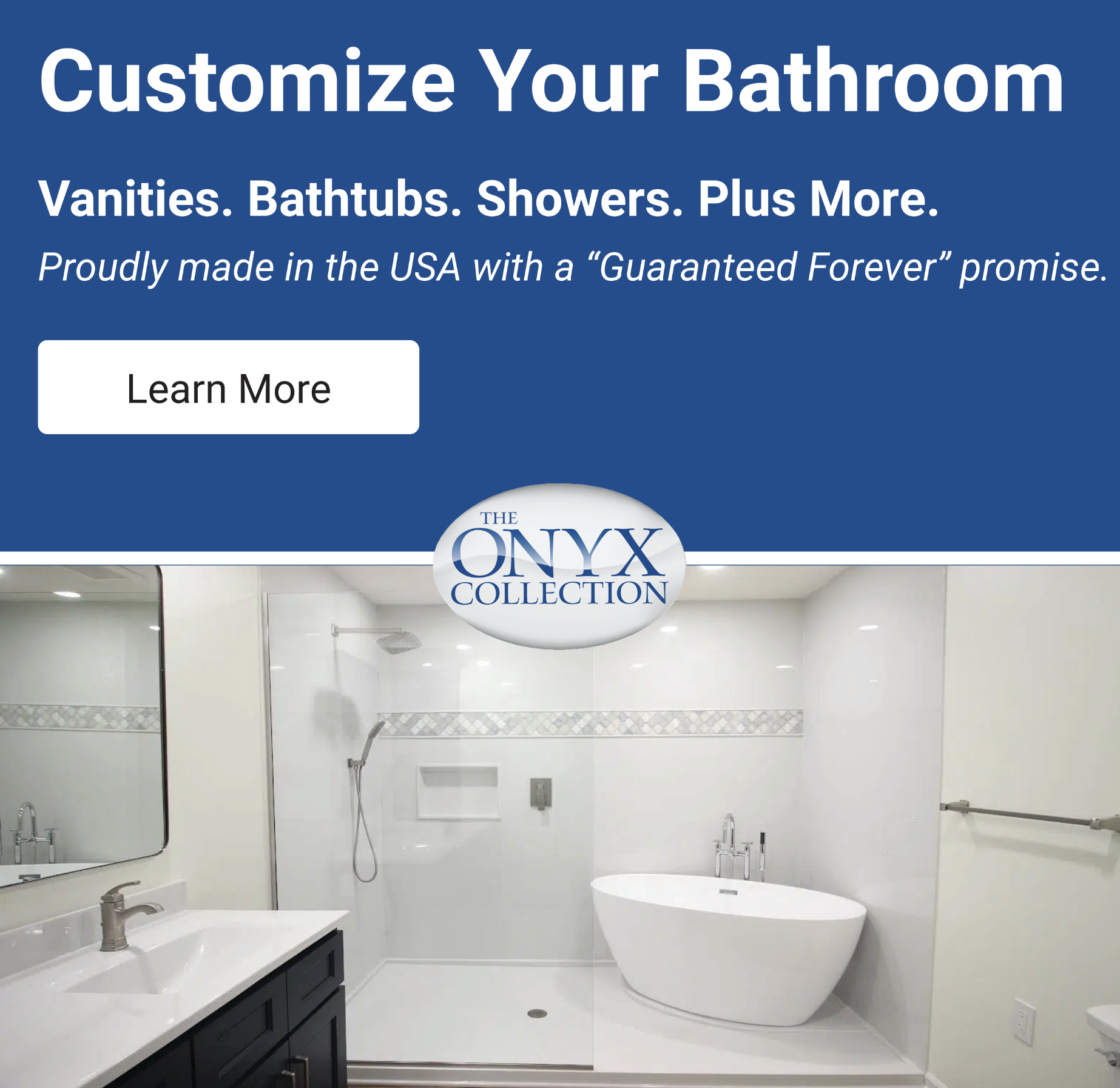 Customize your bathroom with Onyx. Shop Now!