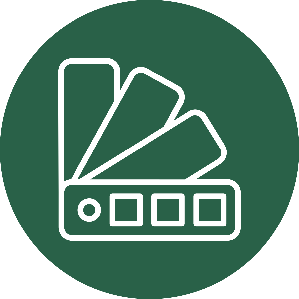 Paint swatches icon on green circle