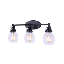 Vanity lighting with black accents.
