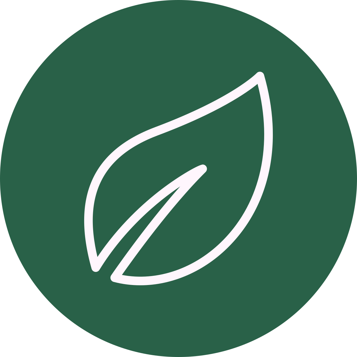 Leaf icon on green circle.