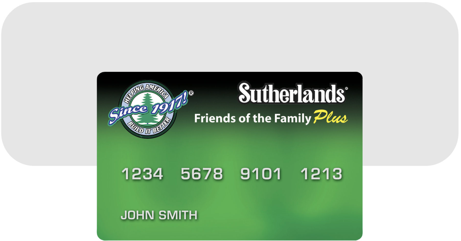 Consumer credit card on a gray background.