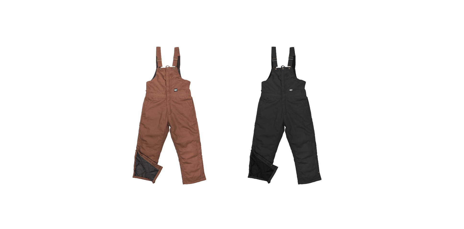 Brown and black coveralls.