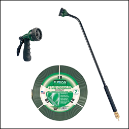 Hose with attachments for ease of use.