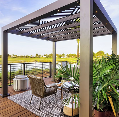 Trex pergola on a deck