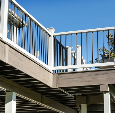 Trex gray fascia on a deck