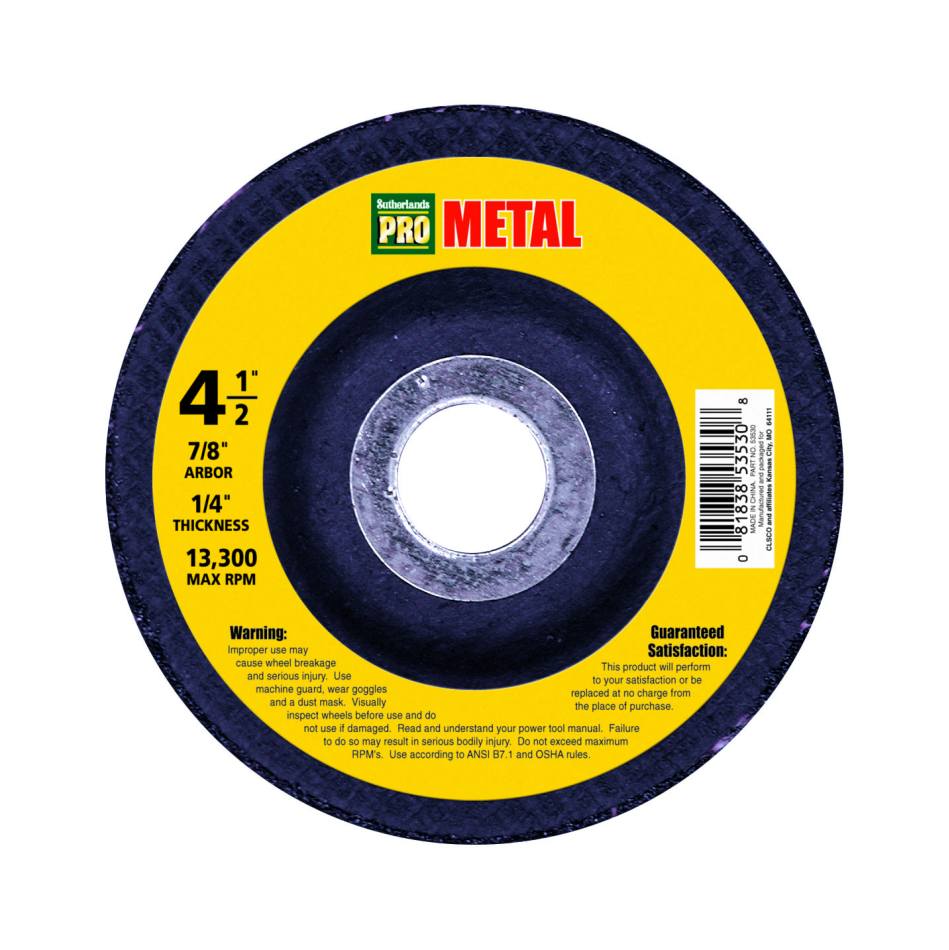 Sutherlands Pro 4 1 2 X 1 8 Inch Metal Type 27 Angle Grinder Cutting Wheel At Sutherlands