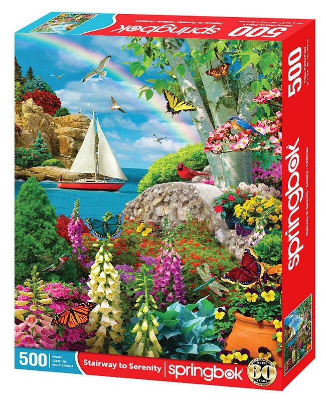 Springbok 500-Piece Jigsaw Puzzle – Garden Stairway, Made In USA, 18"x23.5" - View #13