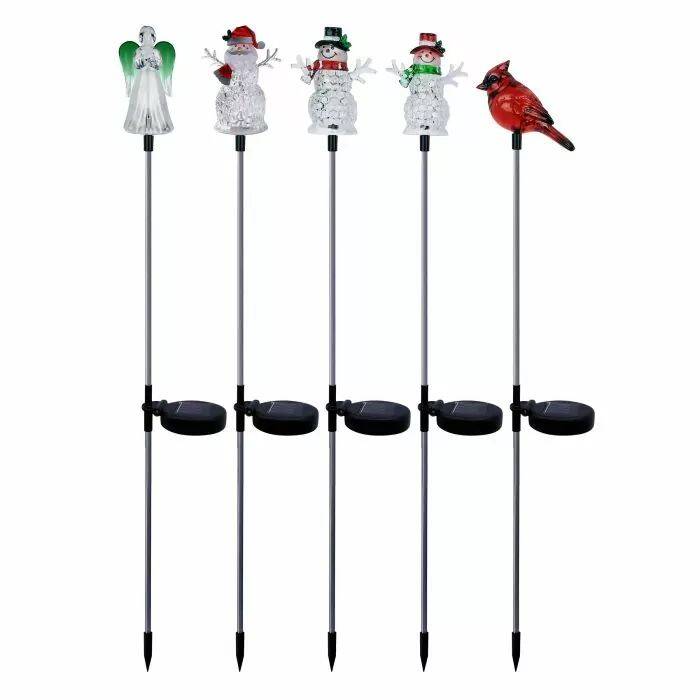 Alpine® RGG480ABB Solar Winter Iconic Holiday Garden Stakes