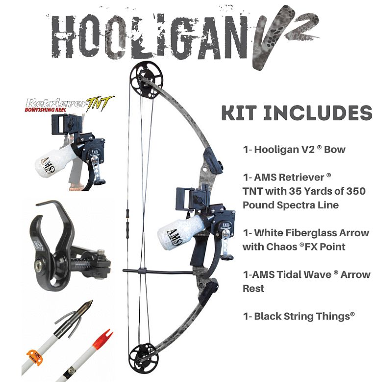 AMS Bowfishing® B825-RH Hooligan V2 Bow Kit, Right-Handed at