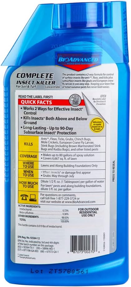 BioAdvanced BY700270B 40 Fl. Oz. Complete Insect Killer For Soil And ...