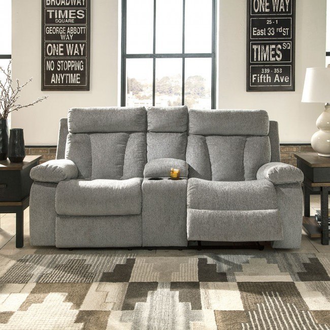 Signature Design By Ashley 7620494 Mitchiner Fog Double Reclining ...