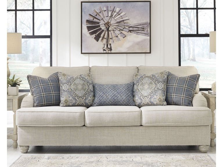 Signature Design By Ashley 2740338 Traemore Linen Sofa With 5 Throw