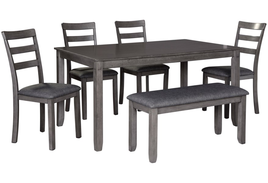 Signature Design By Ashley D383325 Bridson Gray Dining Table And